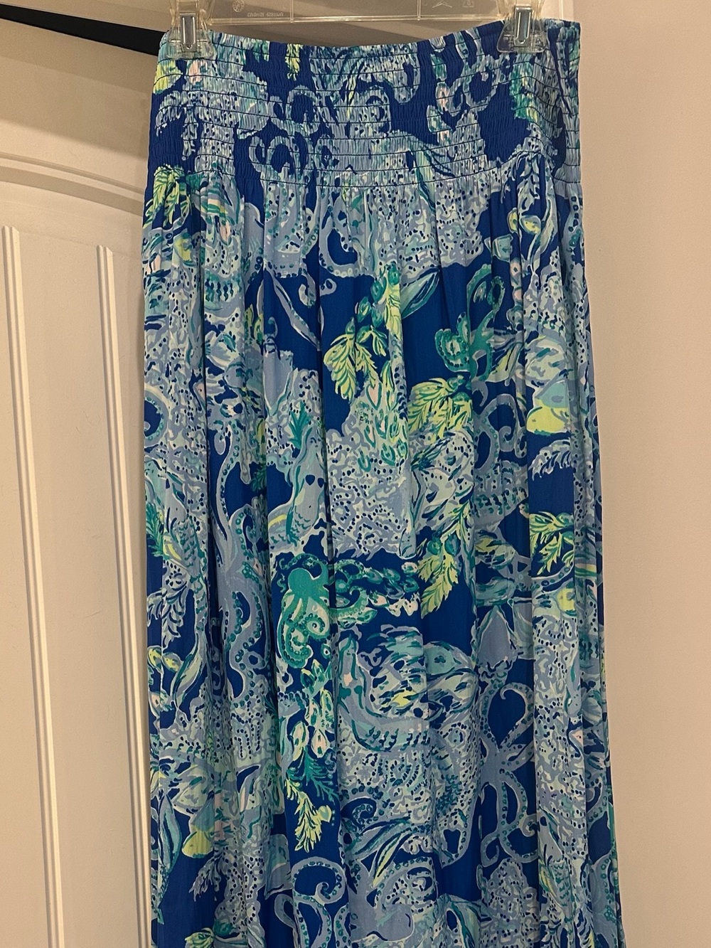 Lilly Pulitzer Maxi Skirt in Blue Current Sea Sirens Pattern